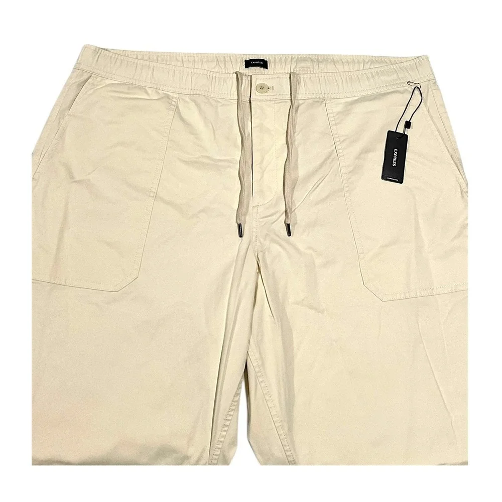 NWT Express Slim Pull-On Chino Pants Elastic‎ Waist Men's XXL